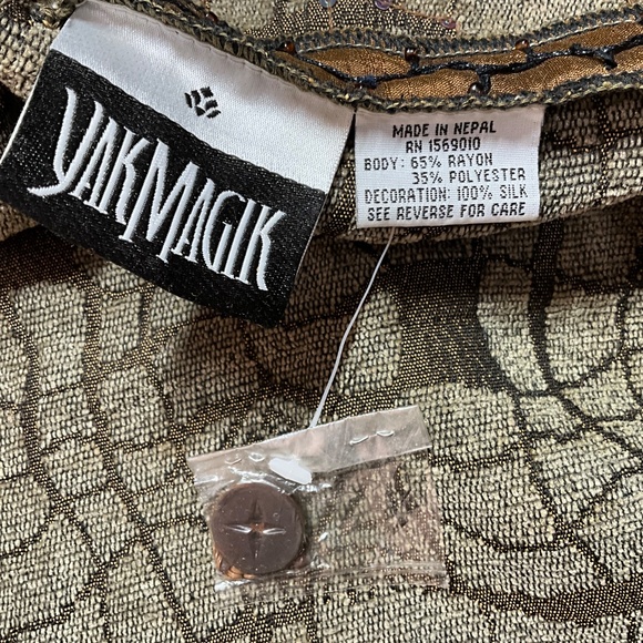 YAK MAGIK Boho Reversible Button Front Jacket LARGE - Picture 6 of 11